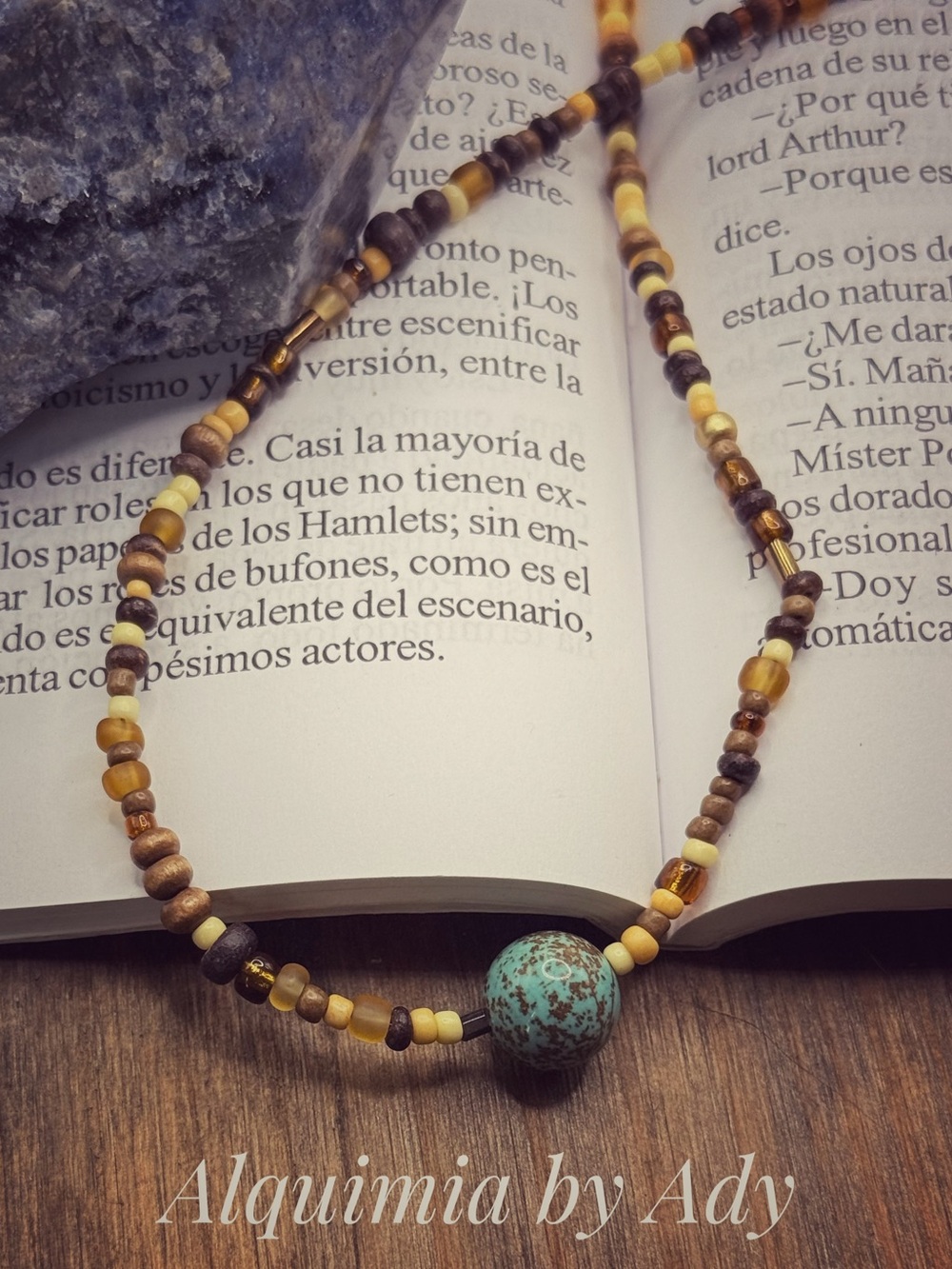 Copper Turquoise and Brown Beaded Necklace